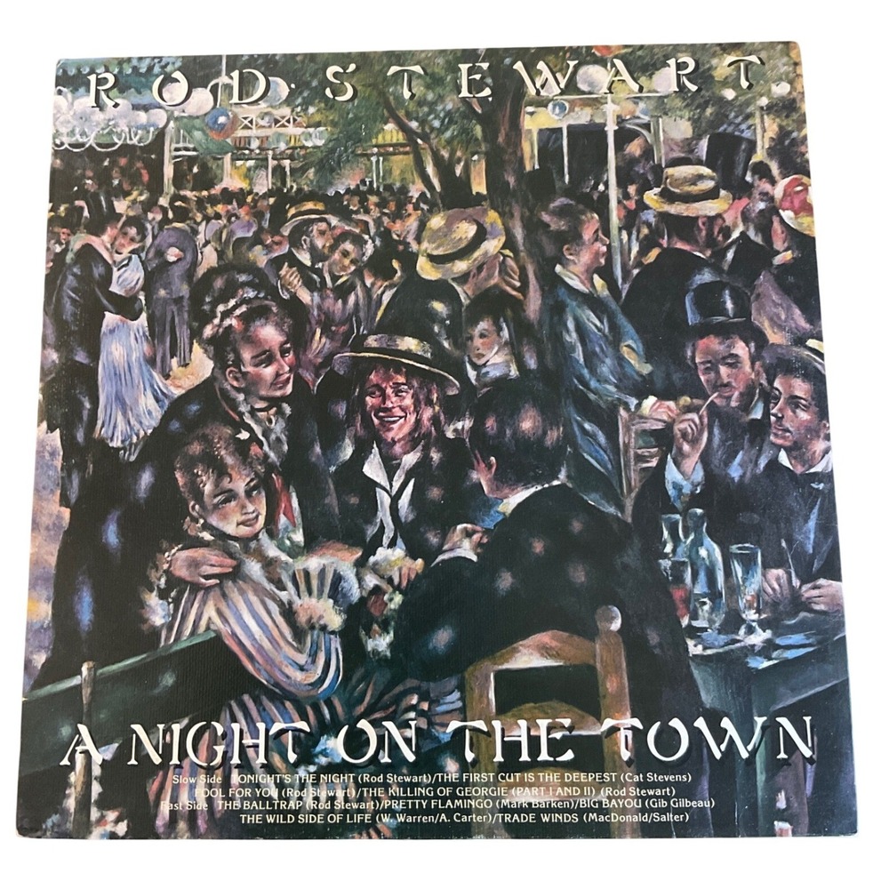 1976 Rod Stewart Vinyl Record A Night on the Town 70s Rock Classic Pop Vintage